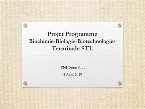 progamme terminale stl
